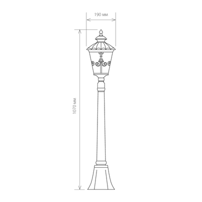 Уличный светильник на столбе GLYF-8046F черное золото