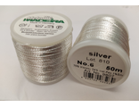 нитки металлизированные Madeira № 6 серебро. Lot 810
