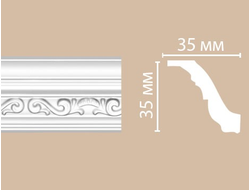 Потолочный плинтус из полиуретана с орнаментом DECOMASTER (Декомастер) - 95842  (35х35х2400мм)