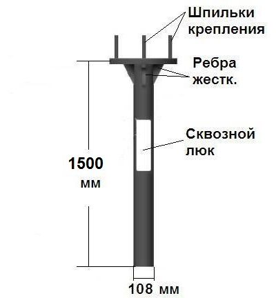 Опора парковая со светильниками  4м