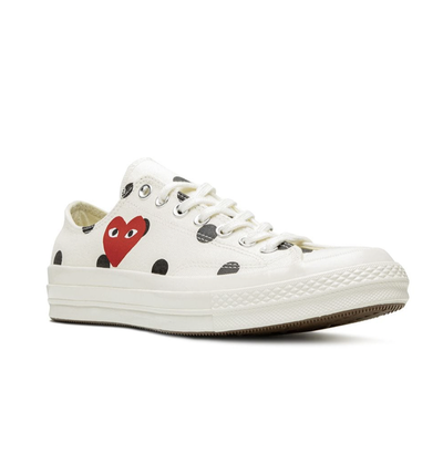 Женские белые Кеды Converse Comme des Garçons белые низкие в горошек 157249c