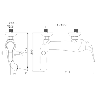 Смеситель для ванны Swan LM5402BG