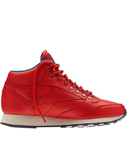 Кроссовки Reebok Classic красные высокие с мехом