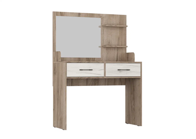 Стол туалетный СТ-2 , №2, с зеркалом крафт белый/серый