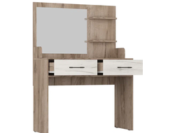 Стол туалетный СТ-2 , №2, с зеркалом крафт белый/серый