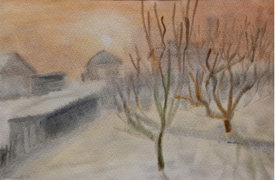 "Сосны" бумага акварель Гай В.А.  1985 год