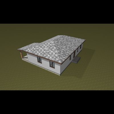 Одноэтажный дом с тремя спальнями 139.8 м² + терраса 16.1 м²(S36)