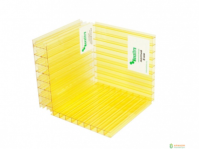 Сотовый поликарбонат "NOVATTRO" 4 мм желтый