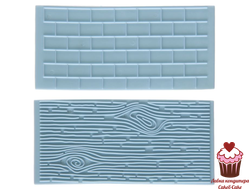 Набор оттисков текстурных дерево - кирпич 2 шт., пластик