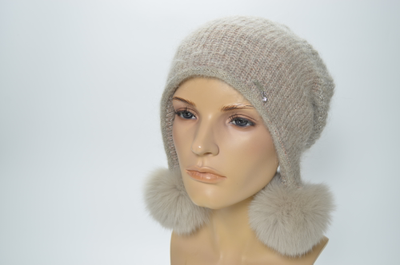 Шапка ушанка Vizio 1306 с помпонами
