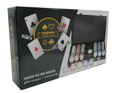 Набор для покера "Фабрика покера" на 300 фишек в чёрном кейсе