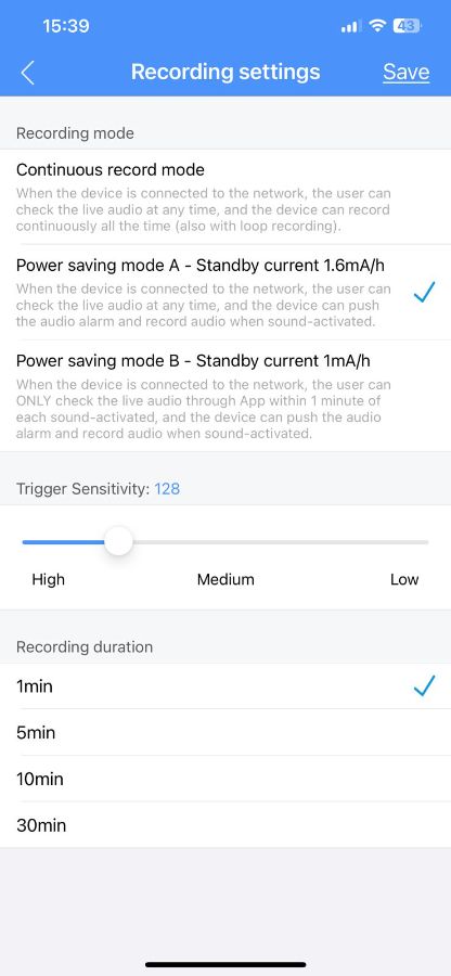 DE/AR1 Wi-Fi аудио диктофон, встроенный регистратор, доступ с мобильного (CamSC Pro), Непрерывная за