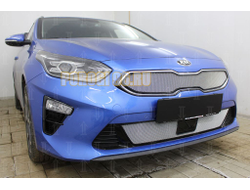 Защита радиатора KIA Ceed III 2018- chrome низ с датчиком ACC