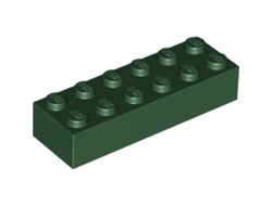 Brick 2 x 6, Dark Green (2456 / 4271438 / 4496294 / 6047490 / 6215657)