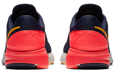 Синие с оранжевым логотипом Кроссовки Nike Air Zoom Structure Blackened Blue Orange Peel AA1636-400