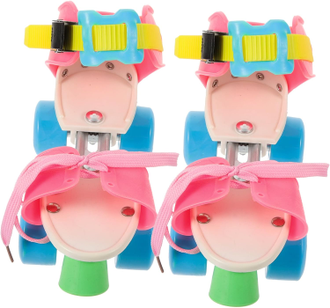 Детские квады раздвижные на обувь Banwei Pink Blue 18-23 см (28-35 размер)