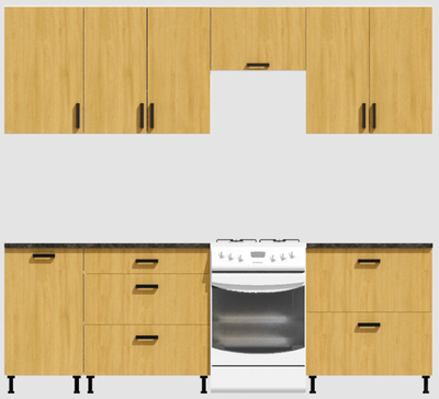 Кухня Эконом 2,1 метра (1300х800) Цвет: Дуб Сонома/Дуб Сонома