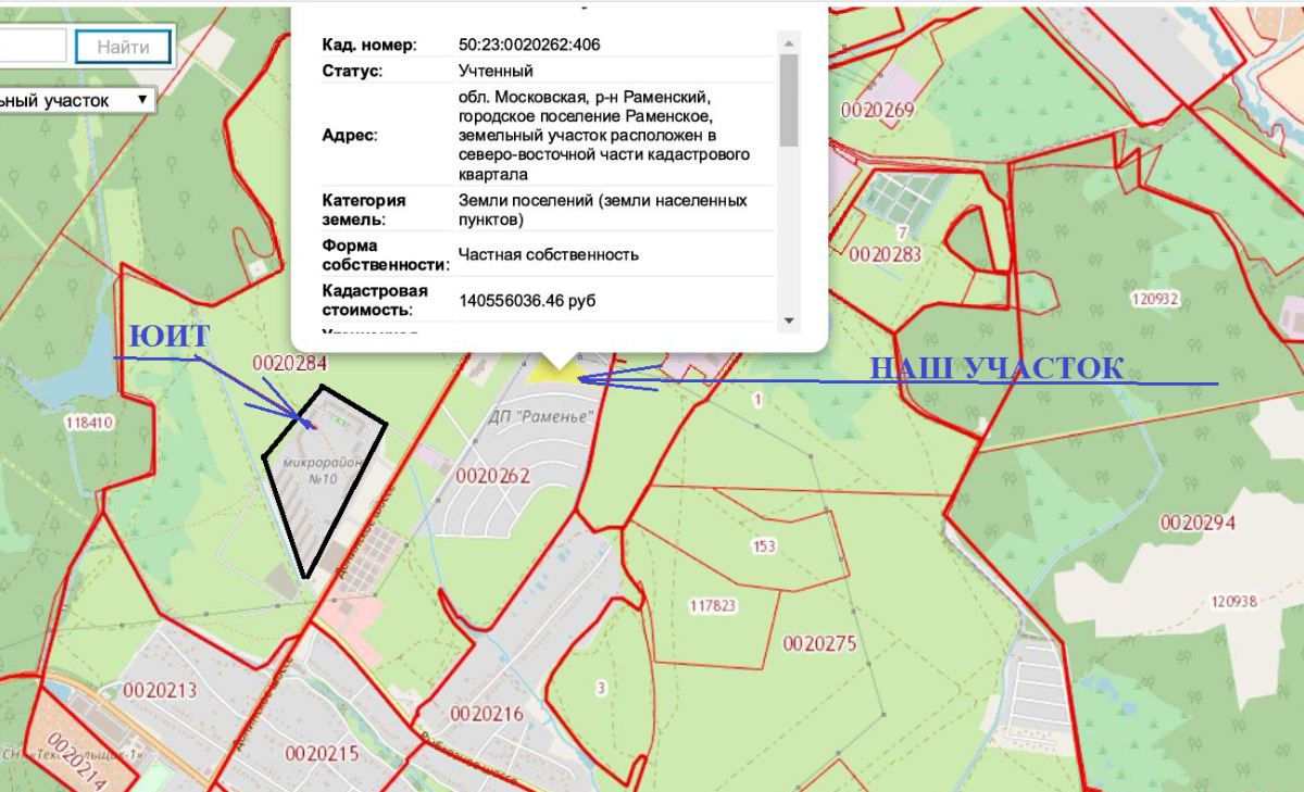Раменский городской округ на карте