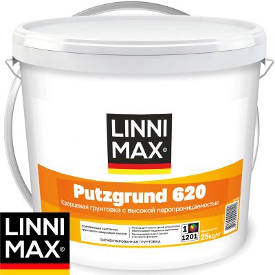 Грунт адгезионный с кварцевым заполнителем LINNIMAX PUTZGRUND 620 25 кг
