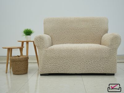 Чехол на 2хм диван Микрофибра Ваниль. Защита для мягкой мебели от животных.