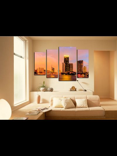 Модульная картина "Небоскребы у воды"