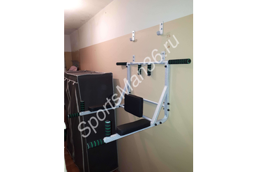 ТУРНИК “АТЛЕТ” 3 В 1 - пресс, турник, брусья, цвет белый антик серебро, 