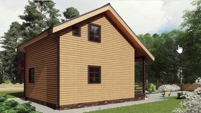 Двухэтажный каркасный дом с двумя спальнями 85м² (SK69)