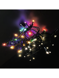 Гирлянда с колпачком "Кристалл", 100 светодиодов, 12 м, низковольтная, белый белый теплый/мультицвет