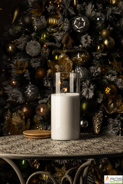 Насыпная свеча с бамбуковой крышкой 11*25 см