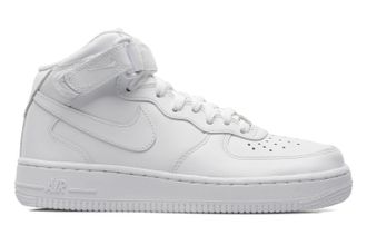 Nike Air Force 1 Mid высокие белые, кожа (36-45) Арт. 001MF