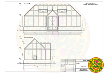 Теплица из алюминия и стекла в английском стиле Виктория SL 8х3м