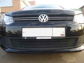 Сетка на бампер внешняя для VW Polo Sedan 2010-2014, черн., 15 мм ( 01-530310-15B )
