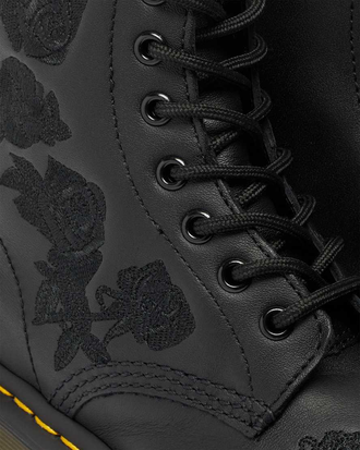 Doc martens black with roses clearance