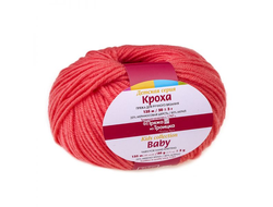 Пряжа Кроха Троицкая Состав: 20% мериносовая шерсть, 80% акрил, Вес и длина нити в мотке: 50 г, 135 м. цвет красный  1926