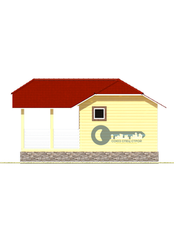 Б-13  ГАБАРИТНЫЕ РАЗМЕРЫ: (7Х5.5М) 1 ЭТАЖ, ОБЩАЯ ПЛОЩАДЬ: 34М²