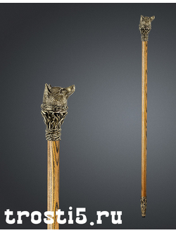 трость посох с флягой лиса