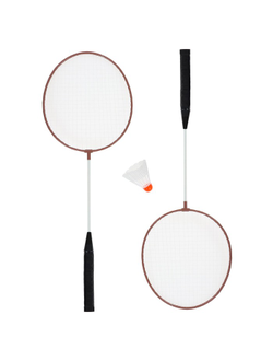 Набор для бадминтона ONLYTOP: 2 ракетки, волан, в сетке, цвета МИКС