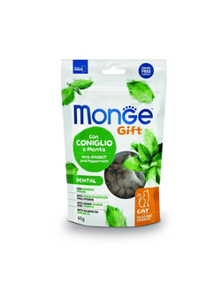 Хрустящие подушечки Monge Gift Dental для кошек, кролик 60 гр