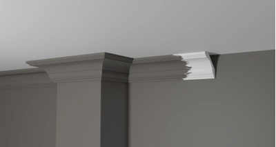 Потолочный плинтус DECOR-DIZAYN DD17, из дюрополимера, под покраску, ударопрочный, 2 метра.