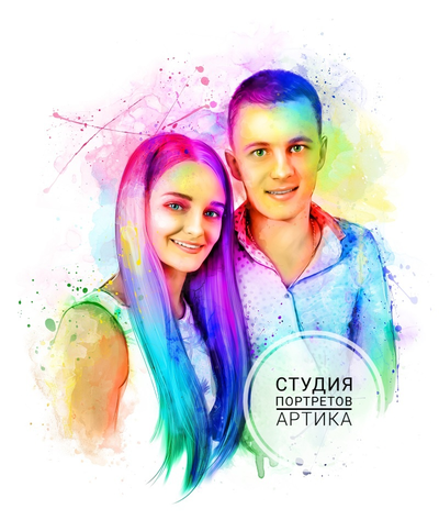 Портрет в Стиле Мурчиано 2 человека