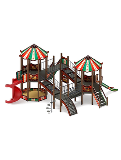 Серия «Карнавал» (Шапито) ДИК 2.22.04-01 H=1200 H=2000 винтовой скат игровой комплекс