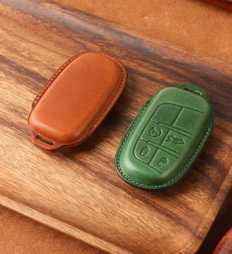 Светлокоричневый чехол для смарт ключа Jeep Grand Cherokee, Compass (4 кнопки)