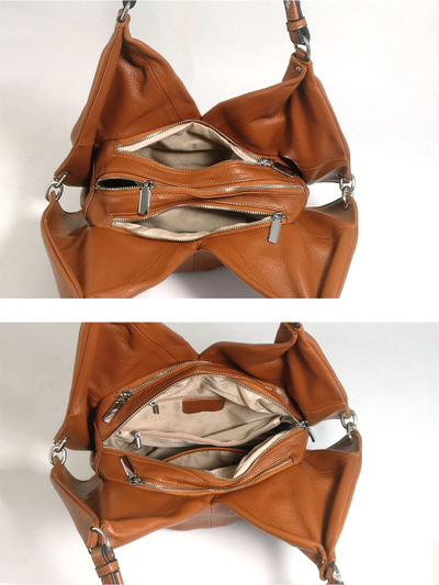 (АРТИКУЛ: 10116/1/5) СУМКА БОЛЬШАЯ, НАТУРАЛЬНАЯ КОЖА, РЫЖАЯ, ТРИ ОТДЕЛЕНИЯ, РУЧКИ ЧЕРЕЗ ПЛЕЧО