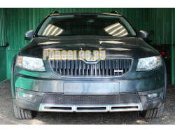 Защита радиатора Skoda Octavia A5 Scout 2004-2013 black