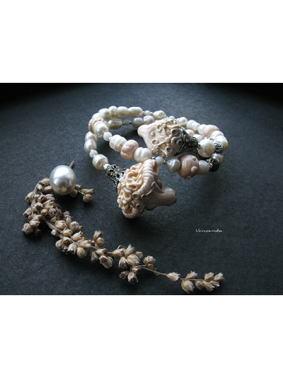 Браслет в стиле арт-нуво с овечкой и барашком