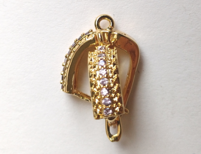 Швензы форма № 3  покрытие  Люкс  1 пара с камнями цвет золото