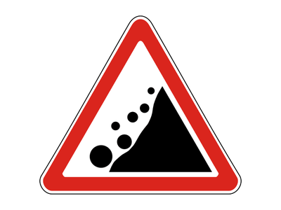 Знак дорожный 1.28 Падение камней