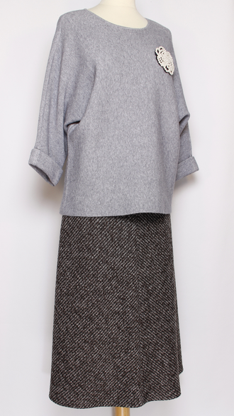 ДЖЕМПЕР  "КИМОНО-РОЗА " серый р.50-54