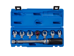 Динамометрический ключ 9х12 мм, 10-60 Нм, "FIT", с набором насадок 10-17 мм, кейс KING TONY 345104D08MR