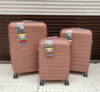 Комплект из 3х чемоданов Impreza Shift Полипропилен S,M,L Пудровый